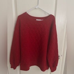 Staccato Red Quilted Sweatshirt